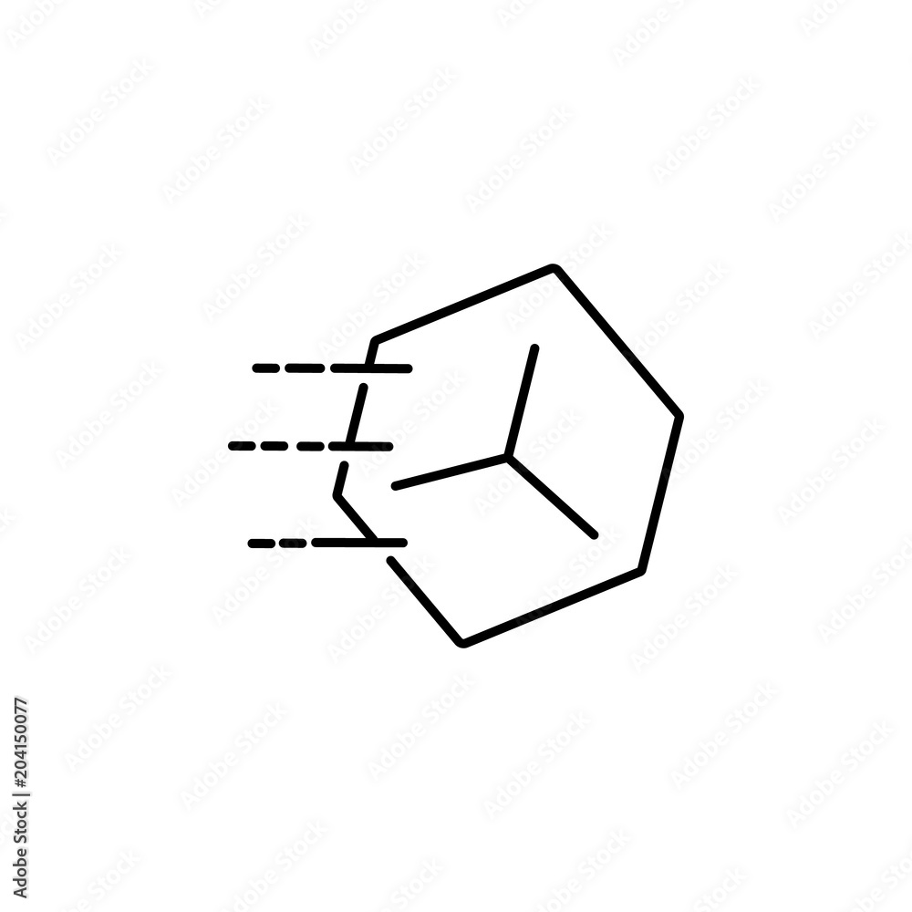 Poster flying stone icon. element of speed for mobile concept and web apps illustration. thin line icon for