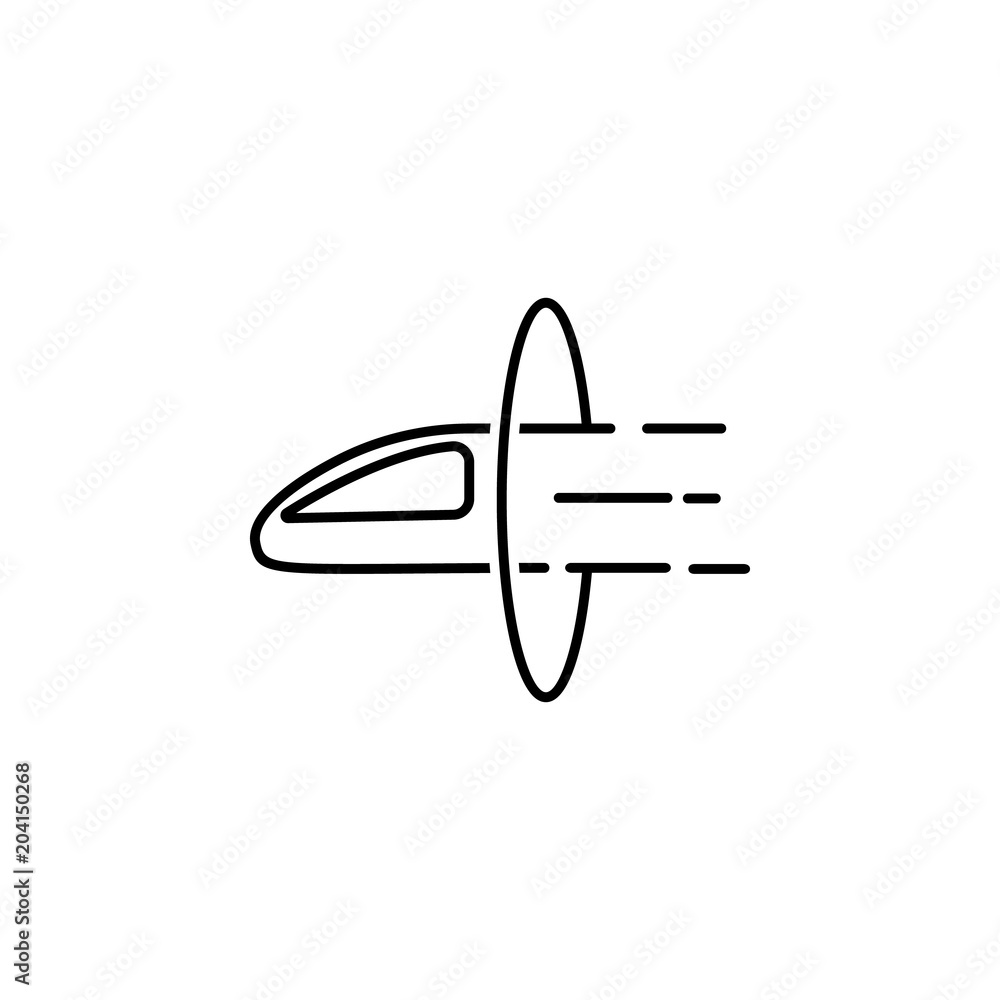 Poster high-speed train icon. element of speed for mobile concept and web apps illustration. thin line icon