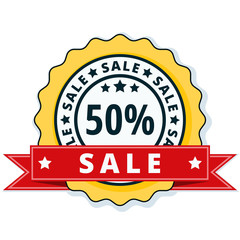 50% Sale label illustration