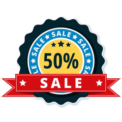 50% Sale label illustration