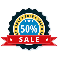 50% Sale label illustration