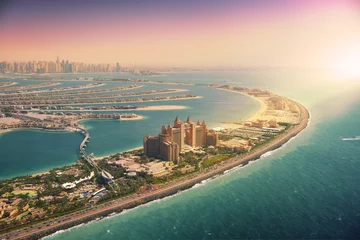 Crédence en verre imprimé Dubai Palm Island à Dubaï, vue aérienne