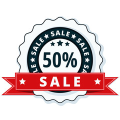 50% Sale label illustration