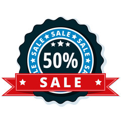 50% Sale label illustration