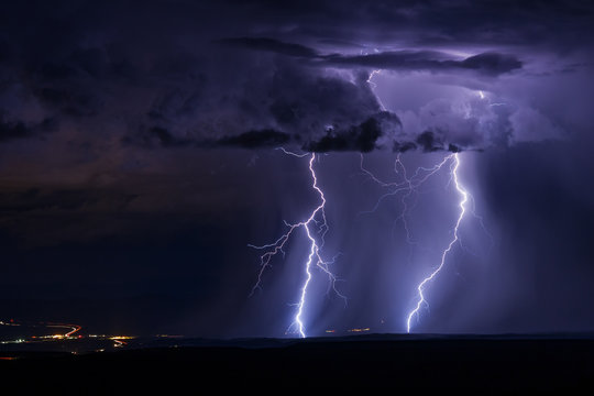 Lightning bolt and thunderstorm