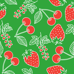Juicy berries seamless pattern