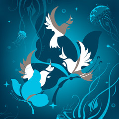 Background with animals abstraction