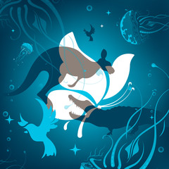 Background with animals abstraction