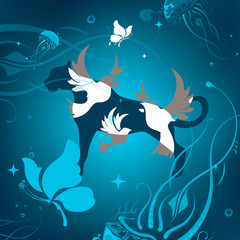 Background with animals abstraction