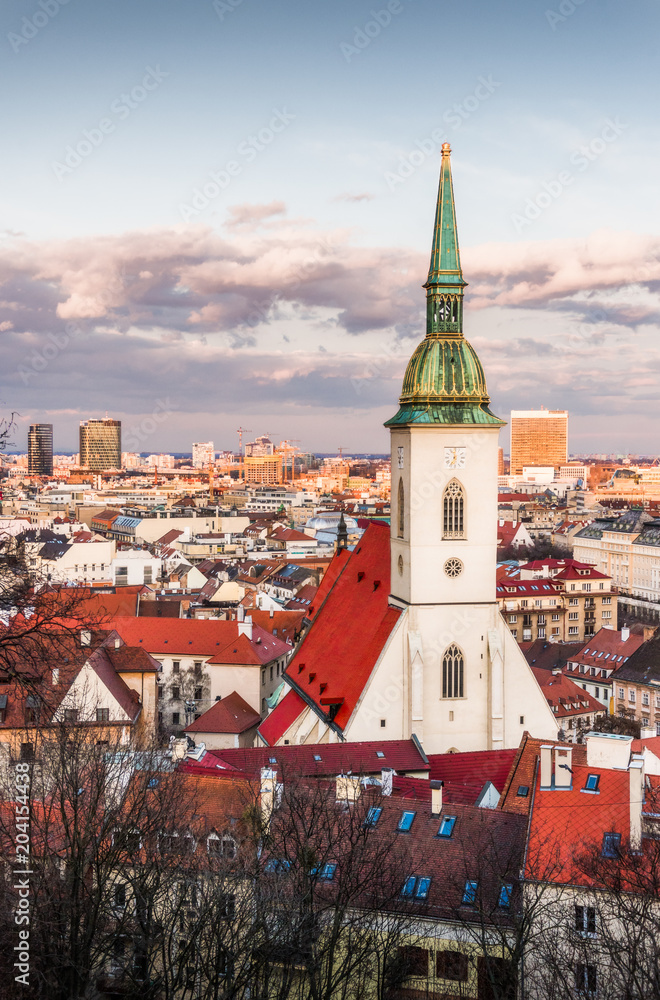 Wall mural Cityscape of Bratislava, Slovakia with St. Martin's Cathedral