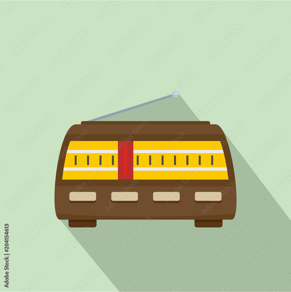 Poster soviet radio icon. flat illustration of soviet radio vector icon for web design