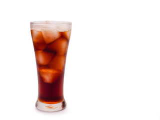 Cola in glass. (clipping path)