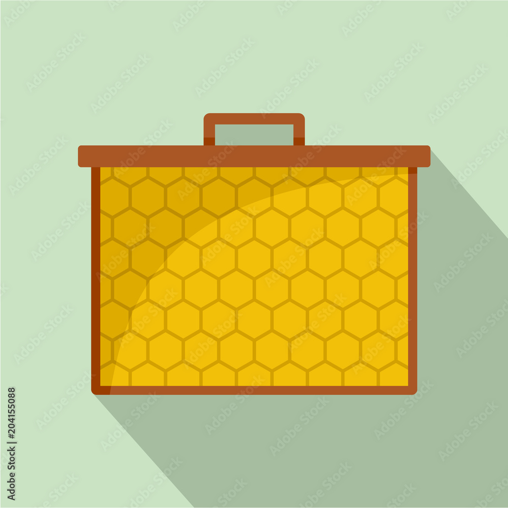 Poster hexagonal honey icon. flat illustration of hexagonal honey vector icon for web design