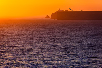 Obraz premium Sunset at coastline in Portugal. Europe
