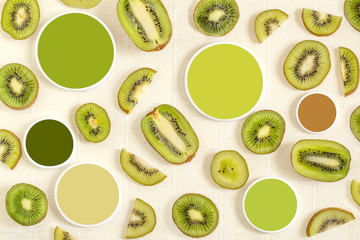 Kiwi and color samples