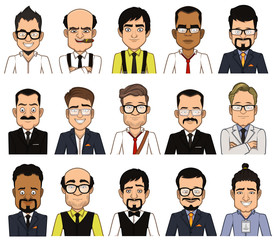 Set of avatars businessman