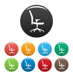 Soft chair icon. Simple illustration ofsoft chair vector icons set color isolated on white
