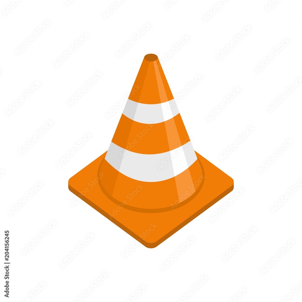 Poster alert cone icon. flat illustration of alert cone vector icon for web