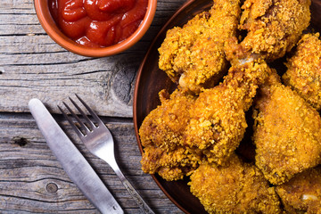 Tasty fried chicken wings
