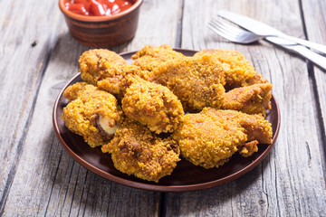 Tasty fried chicken wings