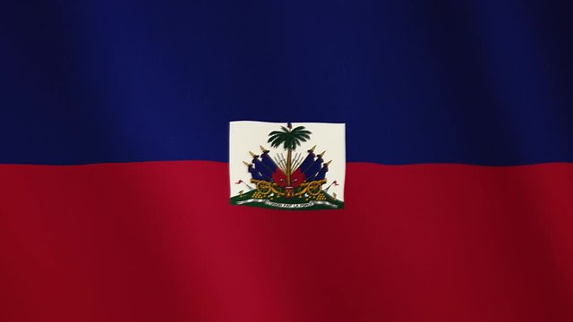 Haiti flag waving animation. Full Screen. Symbol of the country.