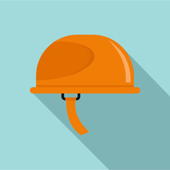 Hiking helmet icon. Flat illustration of hiking helmet vector icon for web design