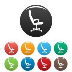 Guest chair icon. Simple illustration of guest chair vector icons set color isolated on white