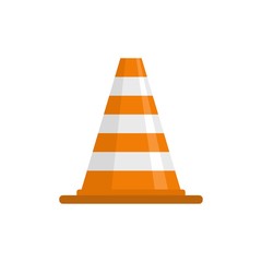 Attention cone icon. Flat illustration of attention cone vector icon for web