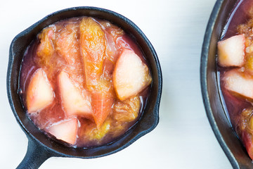 Homemade rhubarb and apple compote