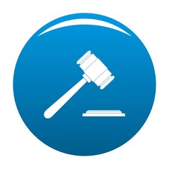 Auction gavel icon. Simple illustration of auction gavel vector icon for any design blue