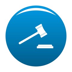 Legal gavel icon. Simple illustration of legal gavel vector icon for any design blue