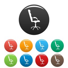 Armchairwith armrests icon. Simple illustration of armchair armrests vector icons set color isolated on white