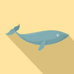 Finback whale icon. Flat illustration of finback whale vector icon for web design