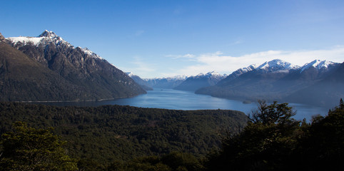 Beautiful view of the lakes and mountains in Bariloche, Argentina