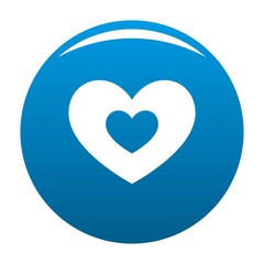 Double heart icon. Simple illustration of double heart vector icon for any design blue