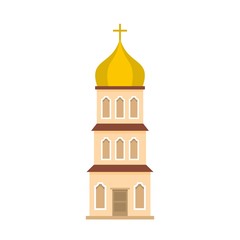 Church tower icon. Flat illustration of church tower vector icon for web