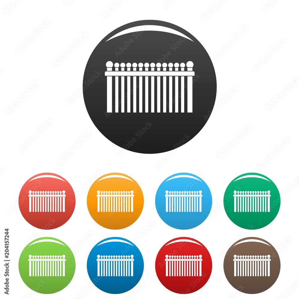 Aufkleber fence with ball icon. simple illustration of fence with ball vector icons set color isolated on whit