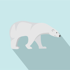 Polar bear icon. Flat illustration of polar bear vector icon for web design