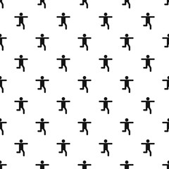 Fototapeta premium Stick figure stickman pattern vector seamless repeating for any web design