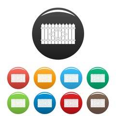 Wooden peak fence icon. Simple illustration of wooden peak fence vector icons set color isolated on white