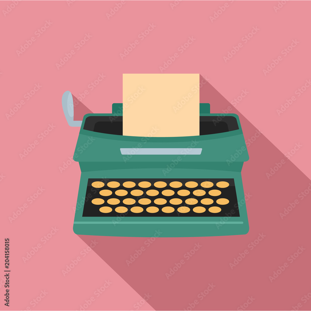 Poster old typewriter icon. flat illustration of old typewriter vector icon for web design