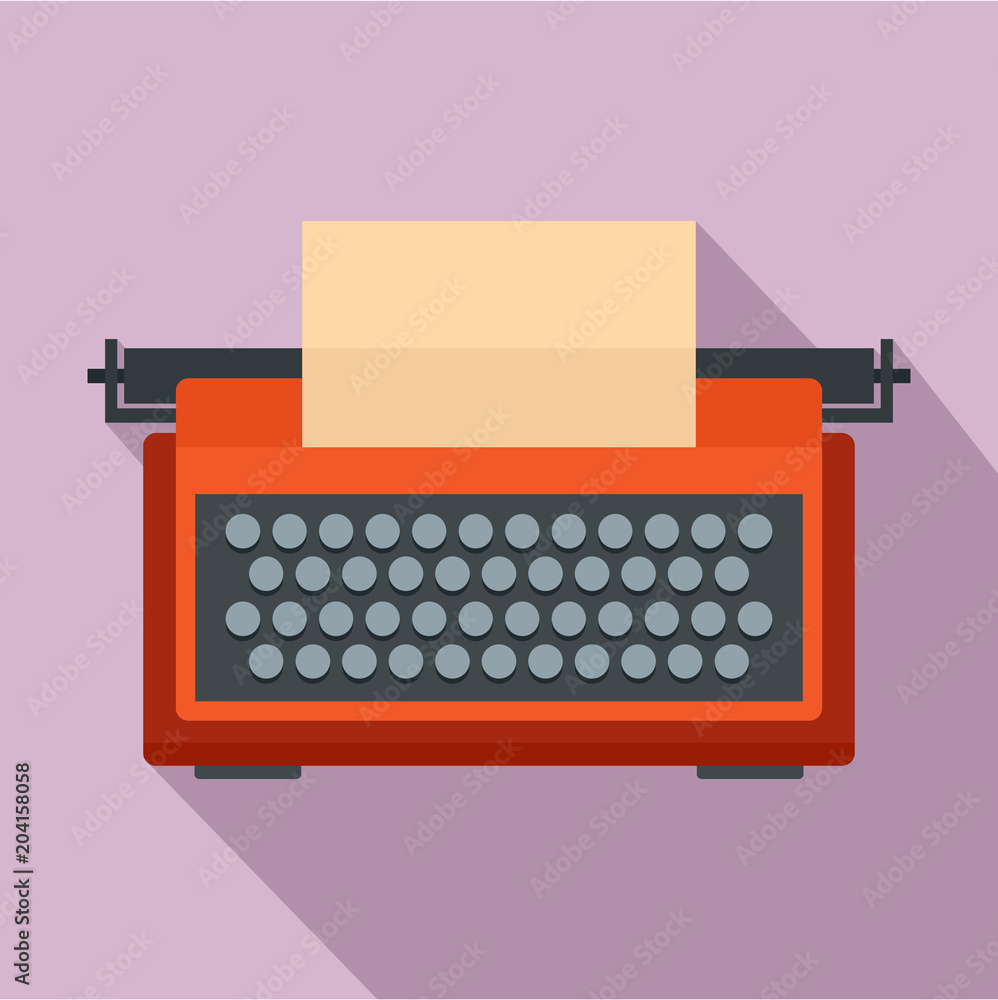 Aufkleber red typewriter icon. flat illustration of red typewriter vector icon for web design