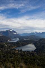 Fototapeta na wymiar Beautiful view of the lakes and mountains in Bariloche, Argentina