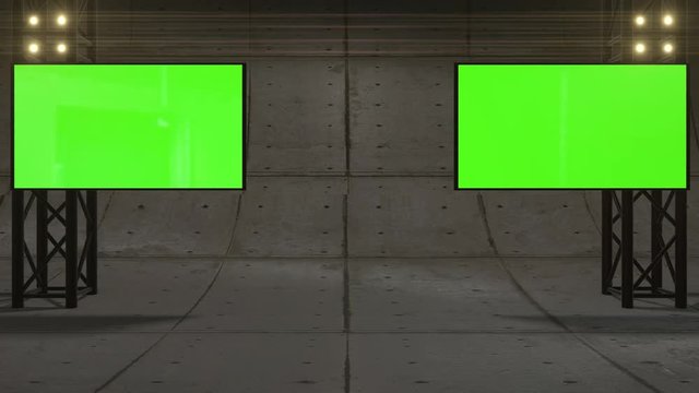 Virtual set stage backdrop 3d render for music entertainment news