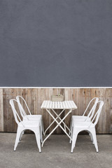 Outdoor White Table & Chairs