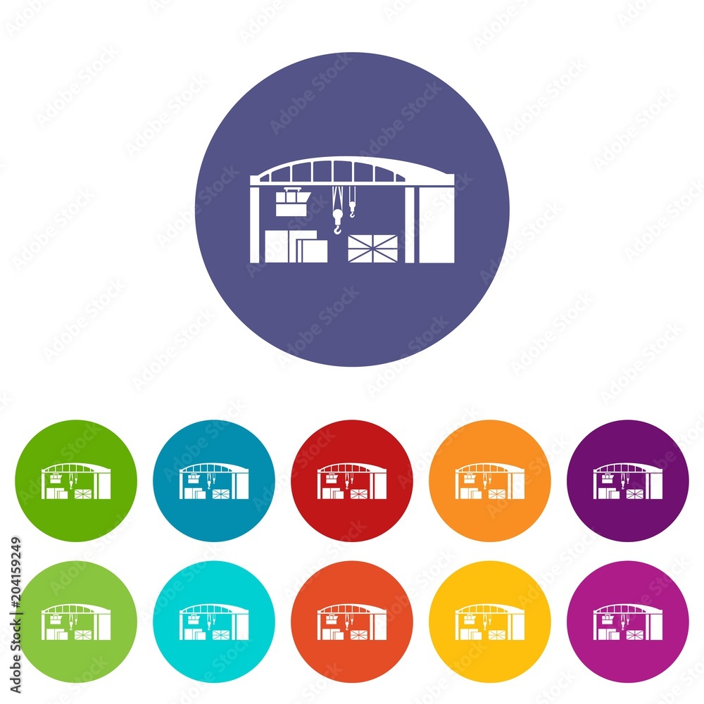 Poster warehouse for loading icon, simple style