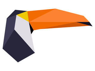 Abstract low poly toucan logo - obrazy, fototapety, plakaty