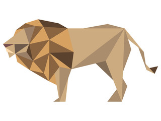 Abstract low poly lion icon