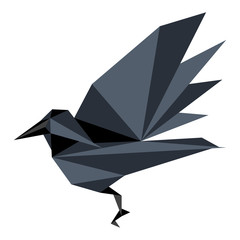 Abstract low poly raven icon