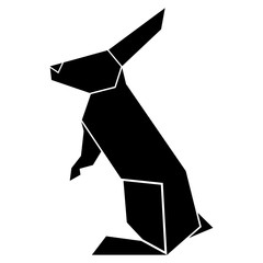 Abstract low poly rabbit icon